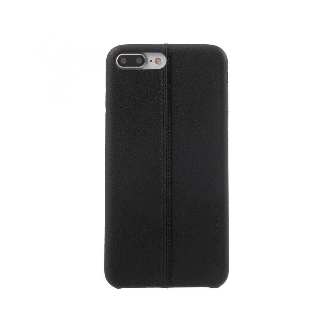 Carcasa protectie spate din piele ecologica si plastic pentru iPhone 7 / Phone 8, neagra