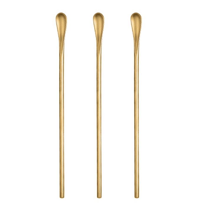 Betisoare de amestecat cafea cu maner lung din otel inoxidabil 304, 3 lingurite pentru cocktailuri, lingurite pentru amestecat bauturi de 8, 7 inch
