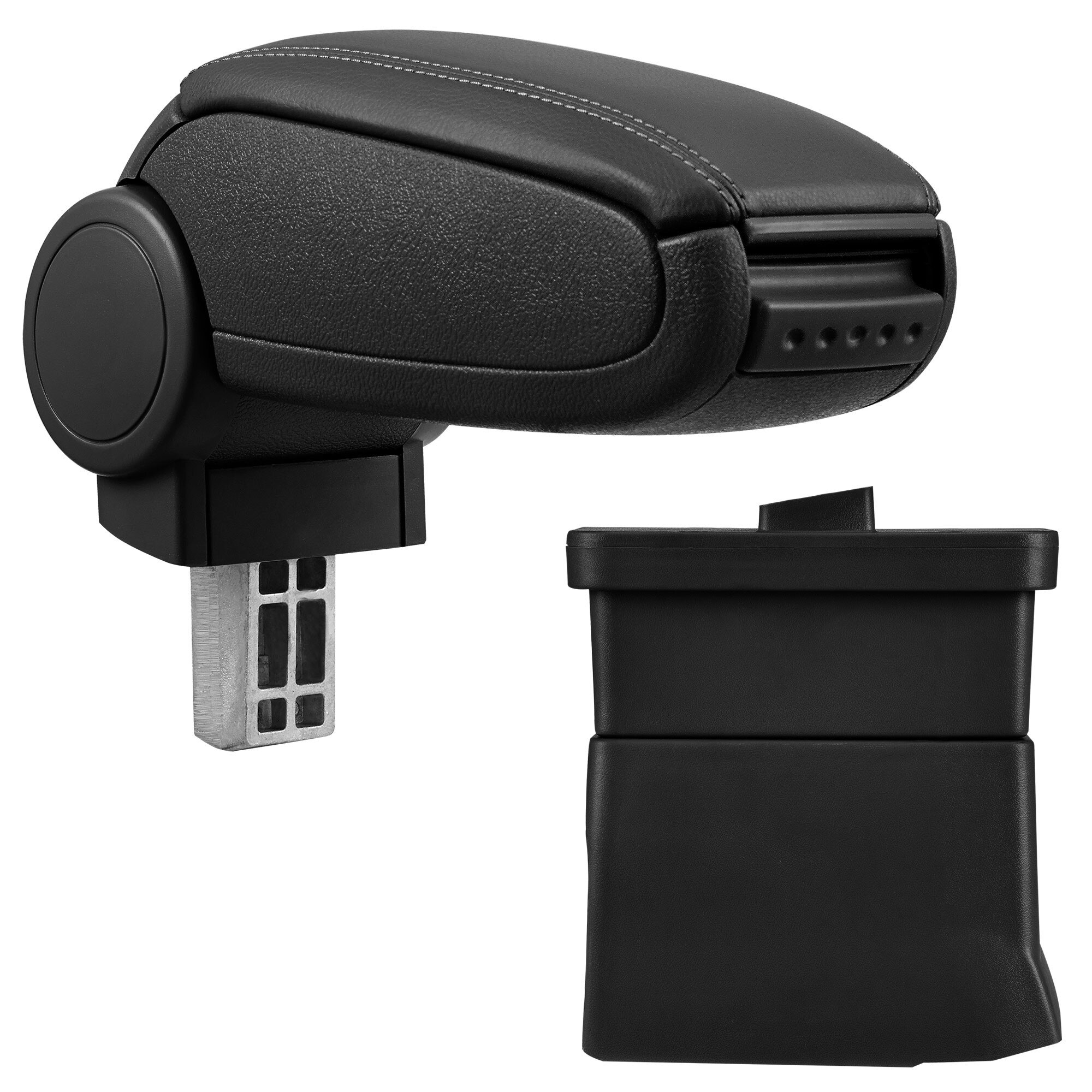 Cotiera auto, pro.tec, pentru Ford Ka, imitatie piele, negru - cu compartiment pentru depozitare