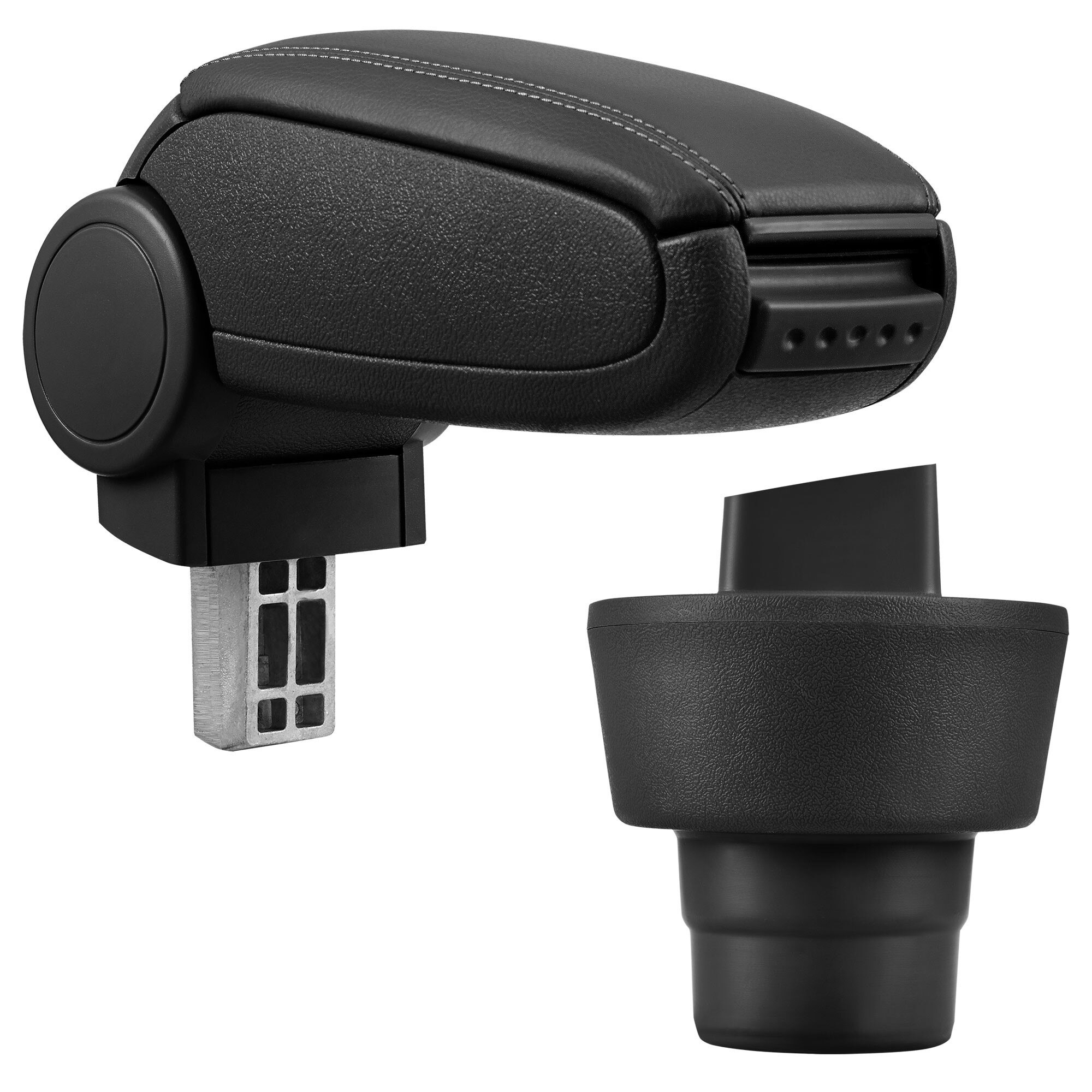 Cotiera auto, pro.tec, pentru BMW Mini, imitatie piele, negru - cu compartiment pentru depozitare