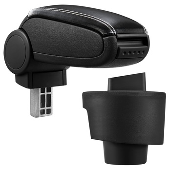 Cotiera auto, pro.tec, pentru Seat Ibiza 6J, imitatie piele, negru cu cusatura alba - cu compartiment pentru depozitare Cotiera auto, pro.tec, pentru Seat Ibiza 6J, imitatie piele, negru cu cusatura alba - cu compartiment pentru depozitare