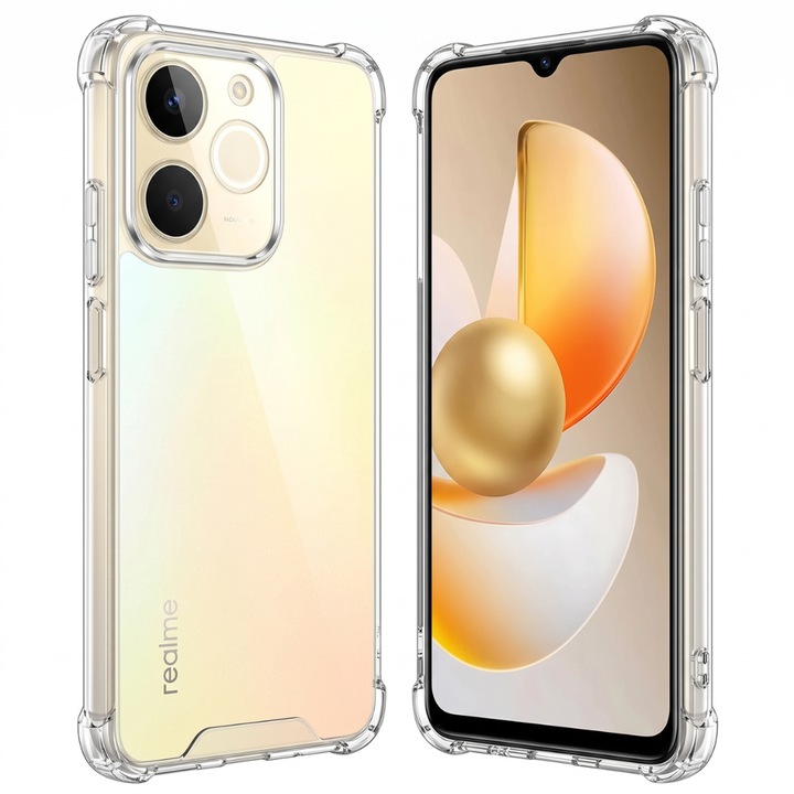 Калъф за Realme Note 70T, ClearShield Pro с технология Aero-Shock, защита на камерите и екрана, високо сцепление, прозрачен