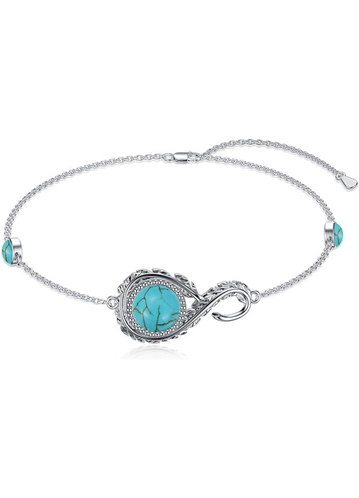 Bratara Infinit Turcoaz Natural Argint 925 Femei Boho
