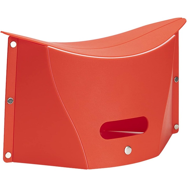 Scaun pliant portabil EAG-3773, din PP, capacitate 100 kg, pliabil compact, rosu, 30.5 x 19 x 13 cm