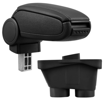 Cotiera auto, pro.tec, pentru Peugeot 208, imitatie piele, negru - cu compartiment pentru depozitare Cotiera auto, pro.tec, pentru Peugeot 208, imitatie piele, negru - cu compartiment pentru depozitare