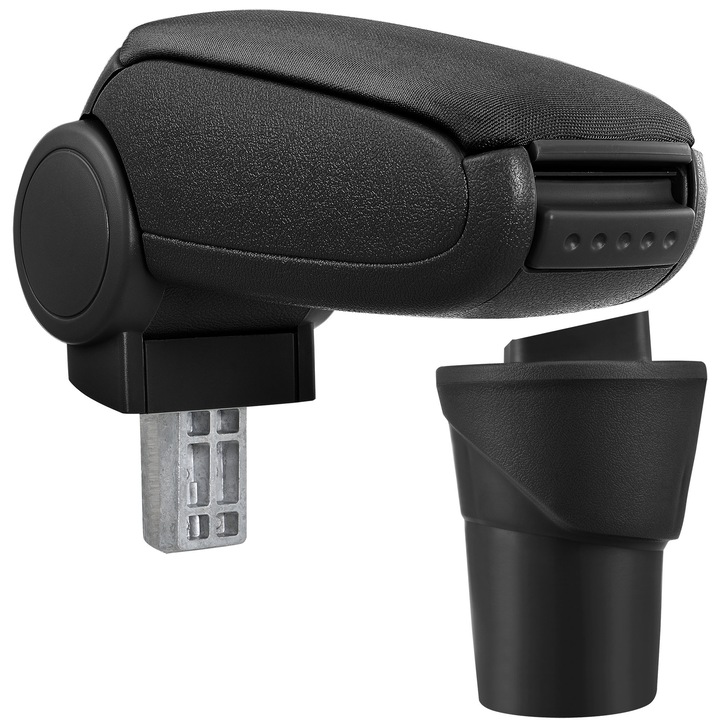 Cotiera auto, pro.tec, pentru Nissan Micra K13, tesatura, negru - cu compartiment pentru depozitare