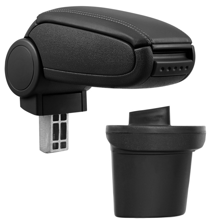 Cotiera auto, pro.tec, pentru Nissan Juke, imitatie piele, negru - cu compartiment pentru depozitare