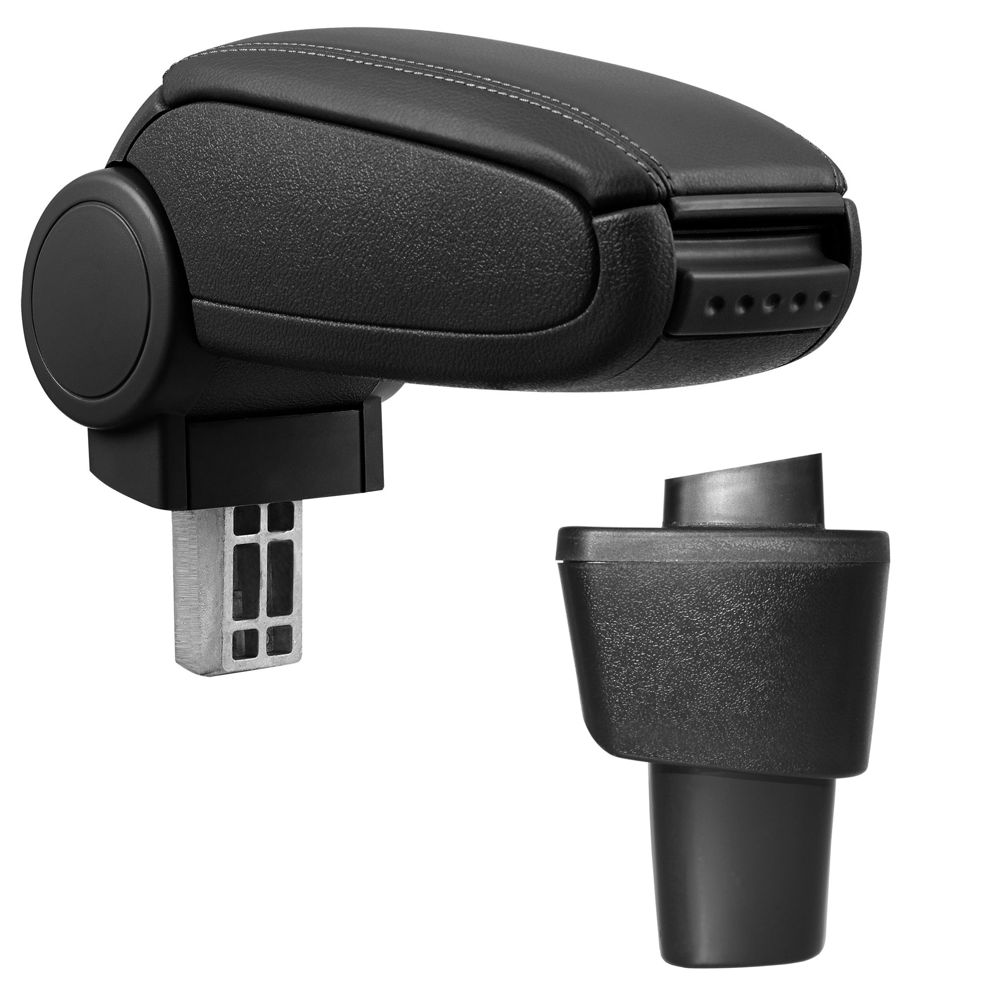 Cotiera auto, pro.tec, pentru Hyundai i10, 2., imitatie piele, negru - cu compartiment pentru depozitare