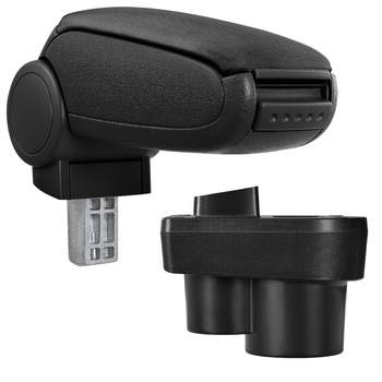 Cotiera auto, pro.tec, pentru Škoda Rapid (NH), tesatura, negru - cu compartiment pentru depozitare Cotiera auto, pro.tec, pentru Škoda Rapid (NH), tesatura, negru - cu compartiment pentru depozitare