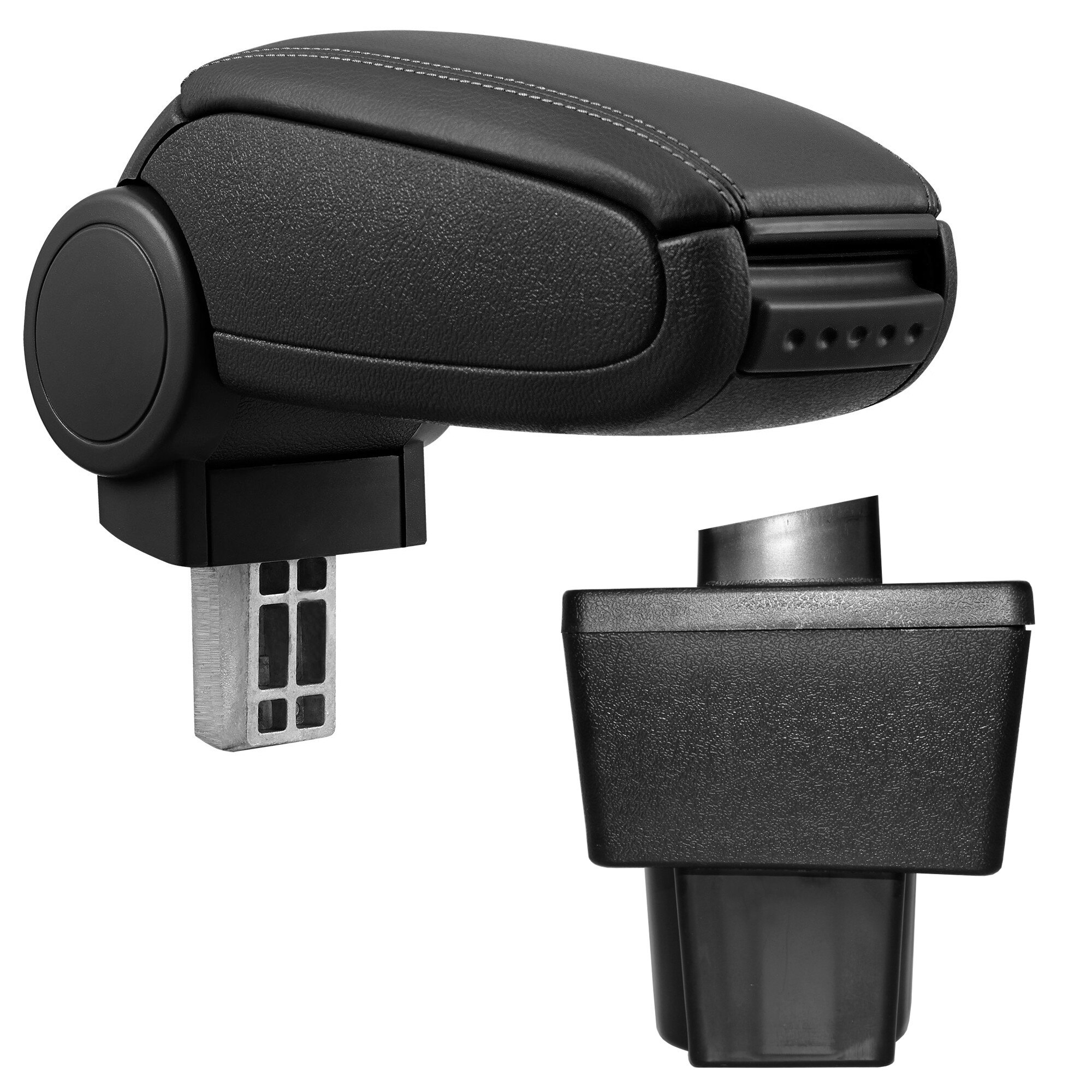 Cotiera auto, pro.tec, pentru Škoda Yeti, model 1, imitatie piele, negru - cu compartiment pentru depozitare