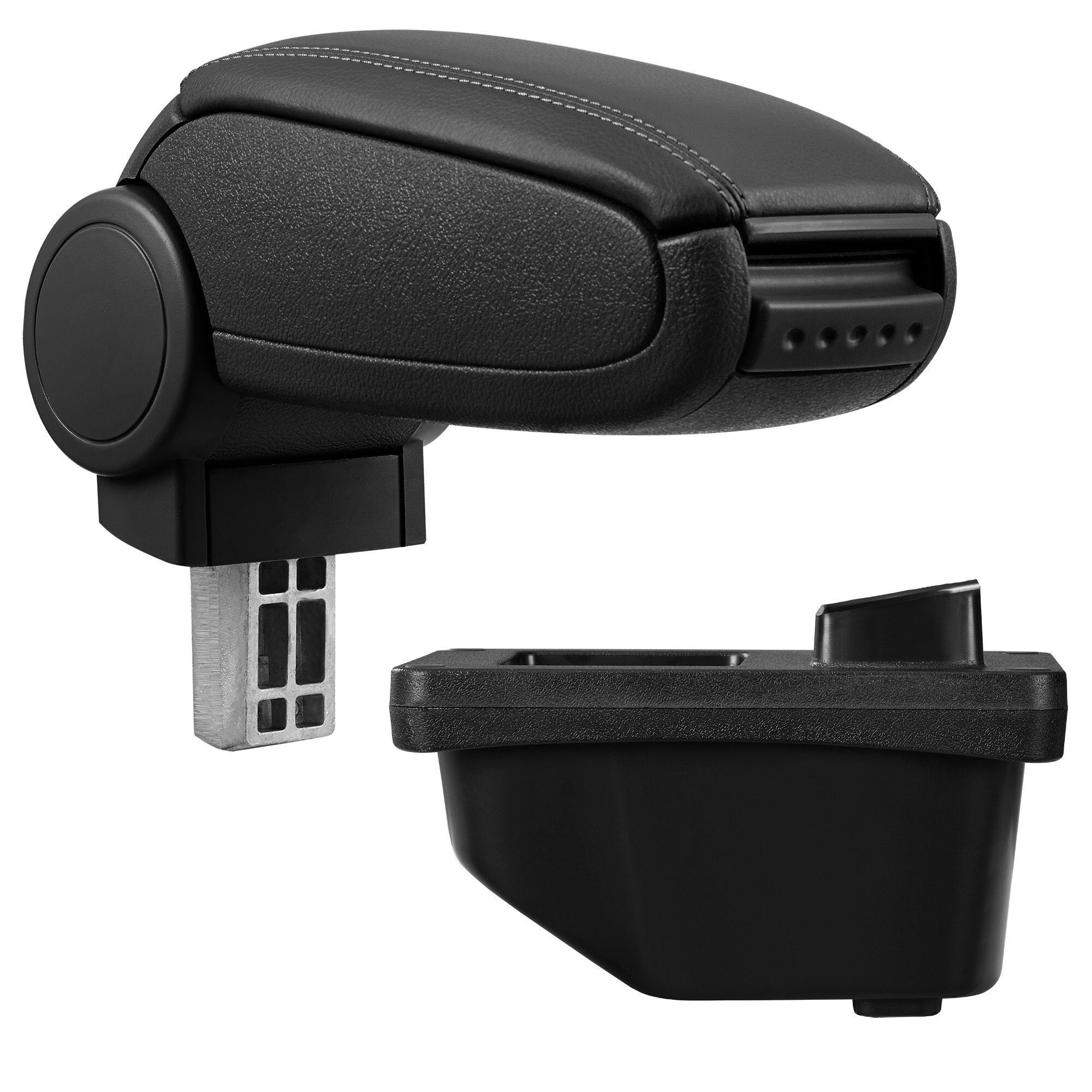 Cotiera auto, pro.tec, pentru Peugeot 308 I, imitatie piele, negru - cu compartiment pentru depozitare