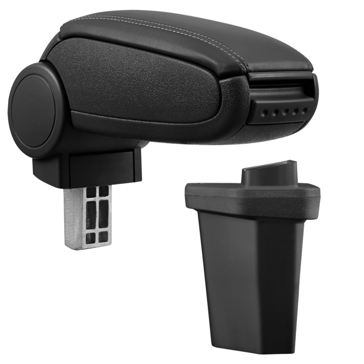 Cotiera auto, pro.tec, pentru Hyundai I20 (GB), imitatie piele, negru - cu compartiment pentru depozitare