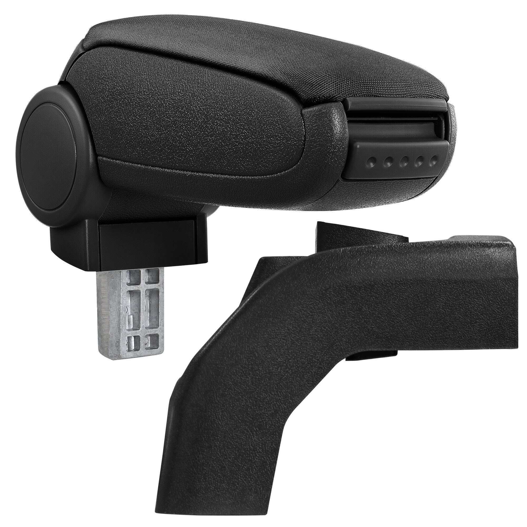 Cotiera auto, pro.tec, pentru Ford Focus II, tesatura, negru - cu compartiment pentru depozitare