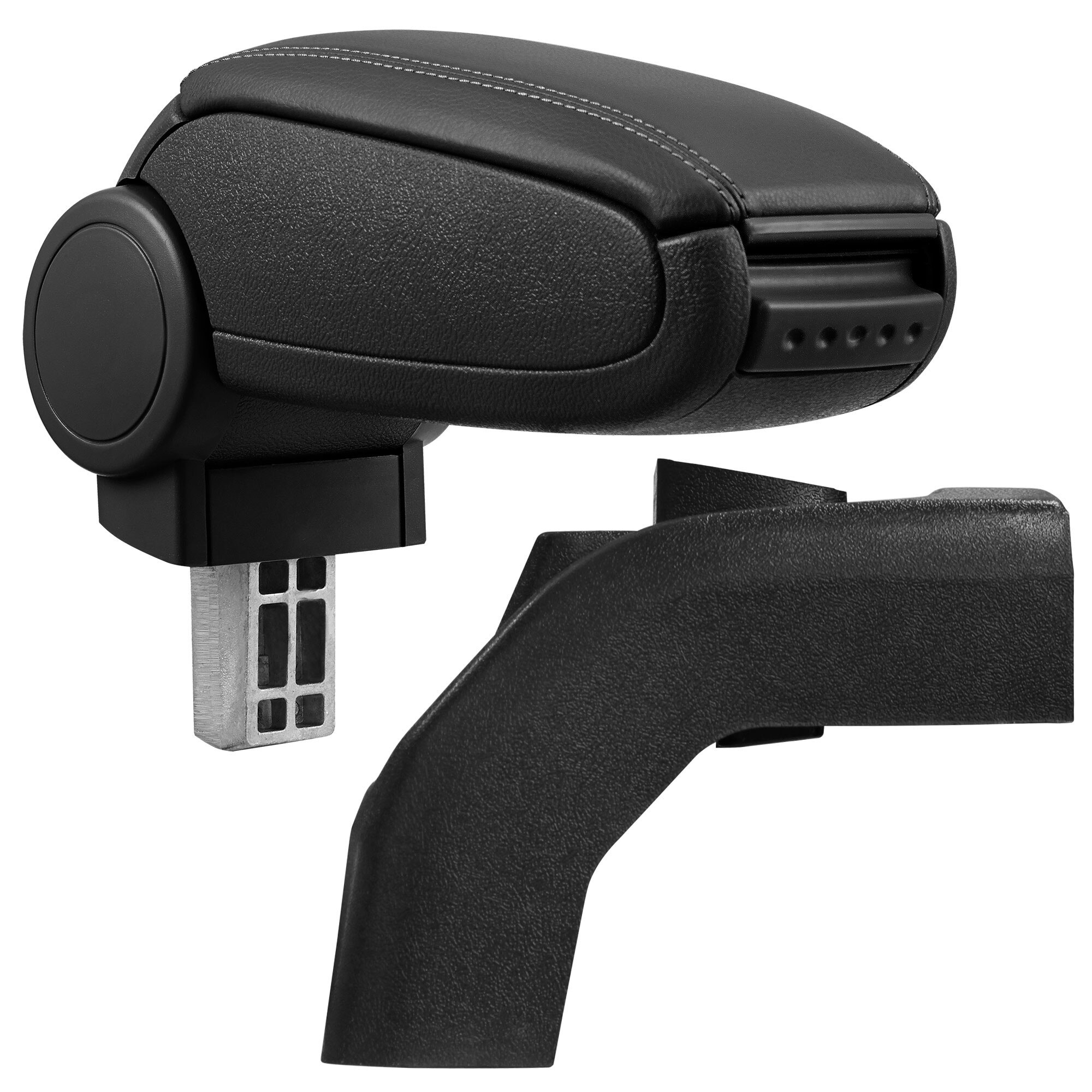 Cotiera auto, pro.tec, pentru Ford Focus II, imitatie piele, negru - cu compartiment pentru depozitare