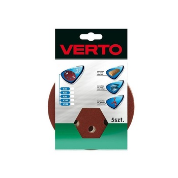 Set 5 discuri abrazive 125mm, K120 pentru lemn si metal VERTO Set 5 discuri abrazive 125mm, K120 pentru lemn si metal VERTO