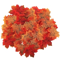 Set Frunze de Platan Rosii Portocalii pentru Creatii DIY de Toamna 10cm - 50buc
