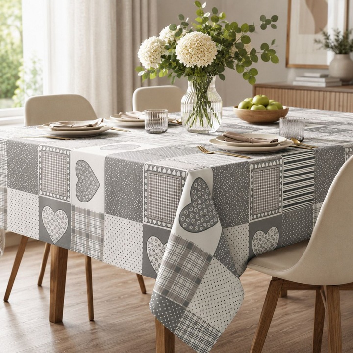 Textil Asztalterítő Szívekkel 180x140cm