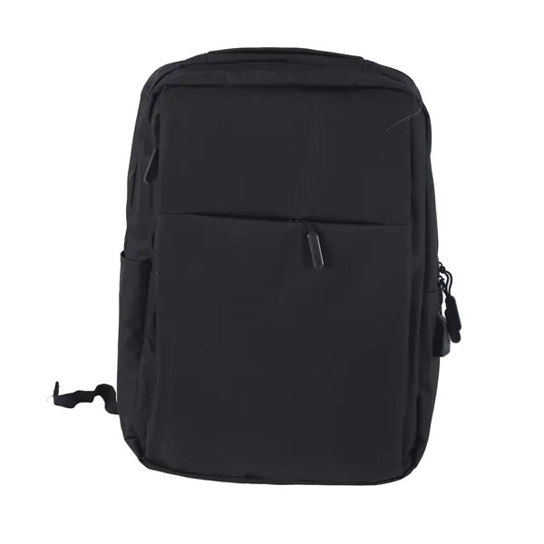 Rucsac pentru laptop din Oxford cu port de incarcare USB si bretele captusite in forma de S, negru