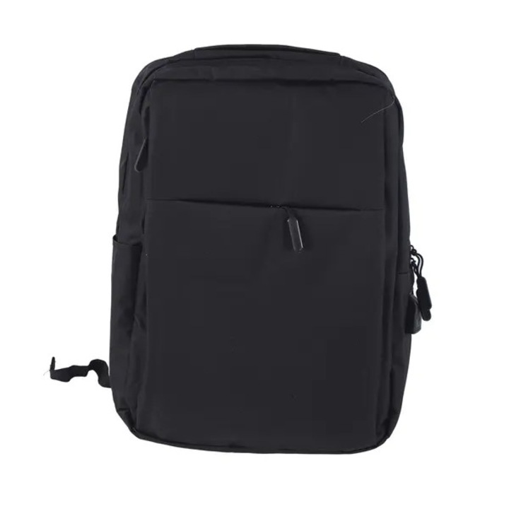 Rucsac pentru laptop din Oxford cu port de incarcare USB si bretele captusite in forma de S, negru