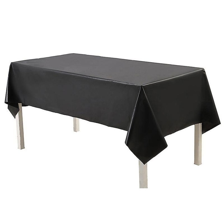 K0403-emagCJ-47683 10 darabos eldobható asztalterítő szett, texturált vízálló műanyag, fekete, 137 x 274 cm (54 x 108 in)