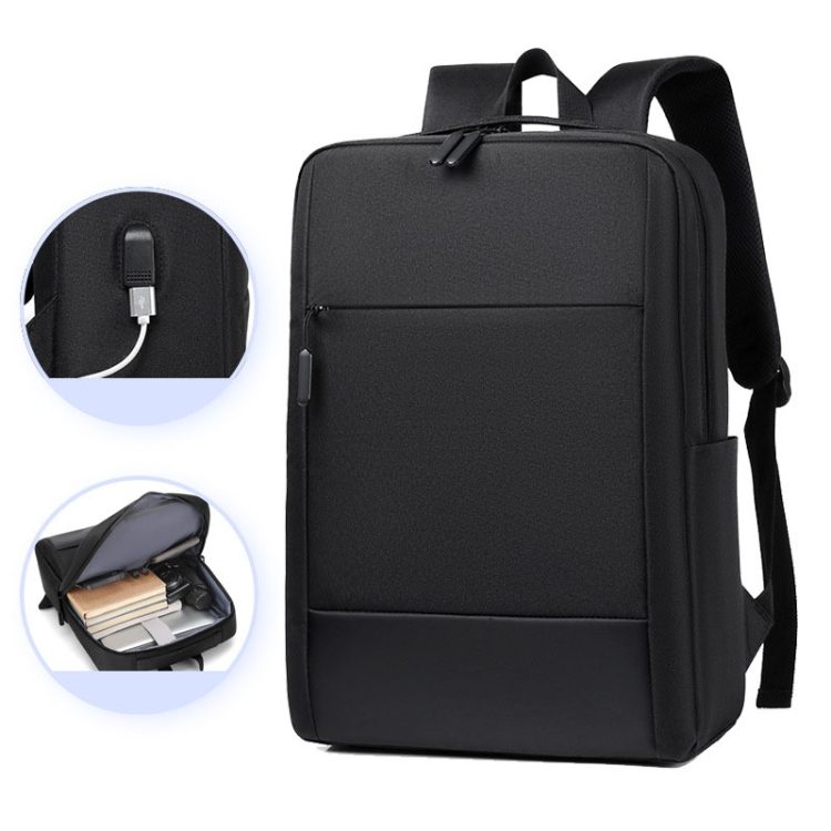 Rucsac din Oxford si poliester, capacitate mare, rezistent la apa, port USB, pentru laptop 16 inch, model K0403-emagCJ-30918, negru, 31 x 12 x 41 cm
