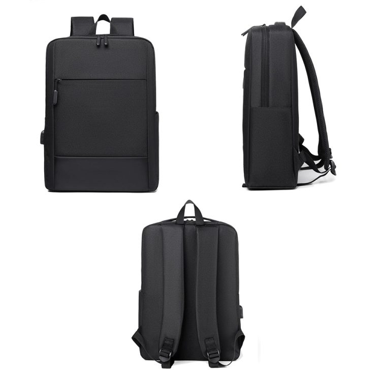Rucsac din Oxford si poliester, capacitate mare, rezistent la apa, port USB, pentru laptop 16 inch, model K0403-emagCJ-30918, negru, 31 x 12 x 41 cm