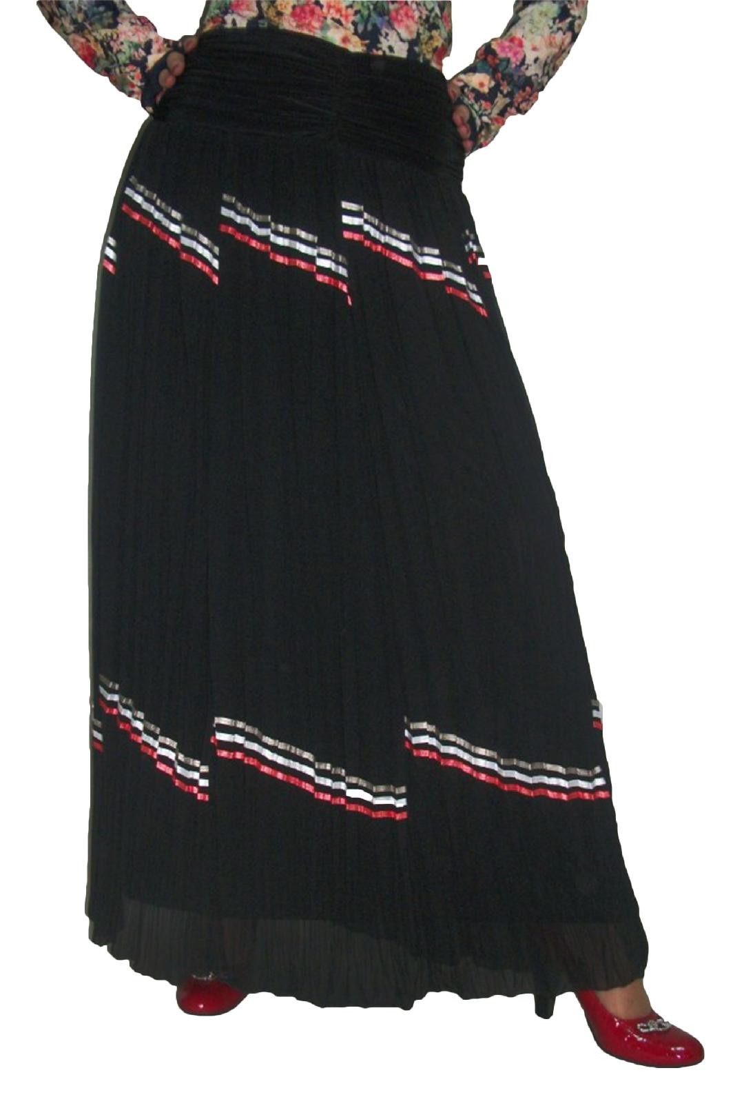 Fusta chic cu betelie lata, masura mare, D&J Exclusive,, Negru