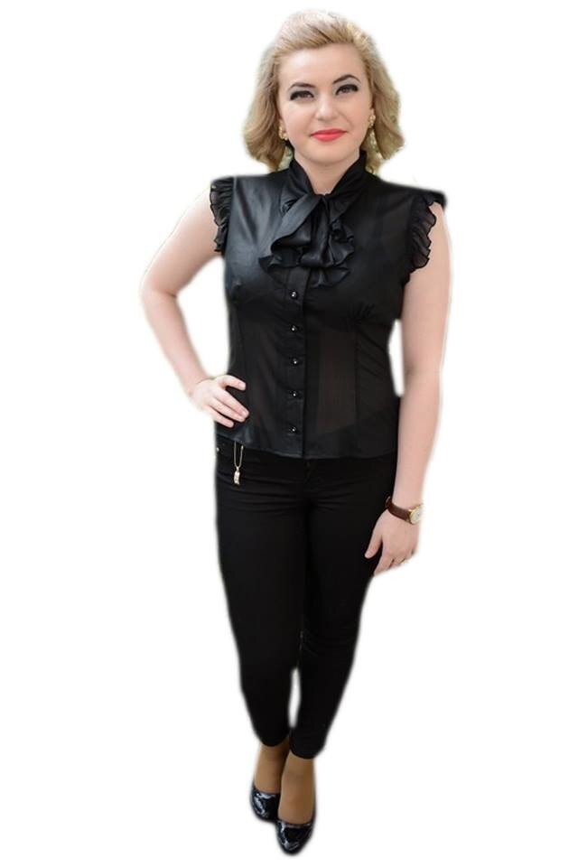 Camasa fina din material lucios, D&J Exclusive, Negru