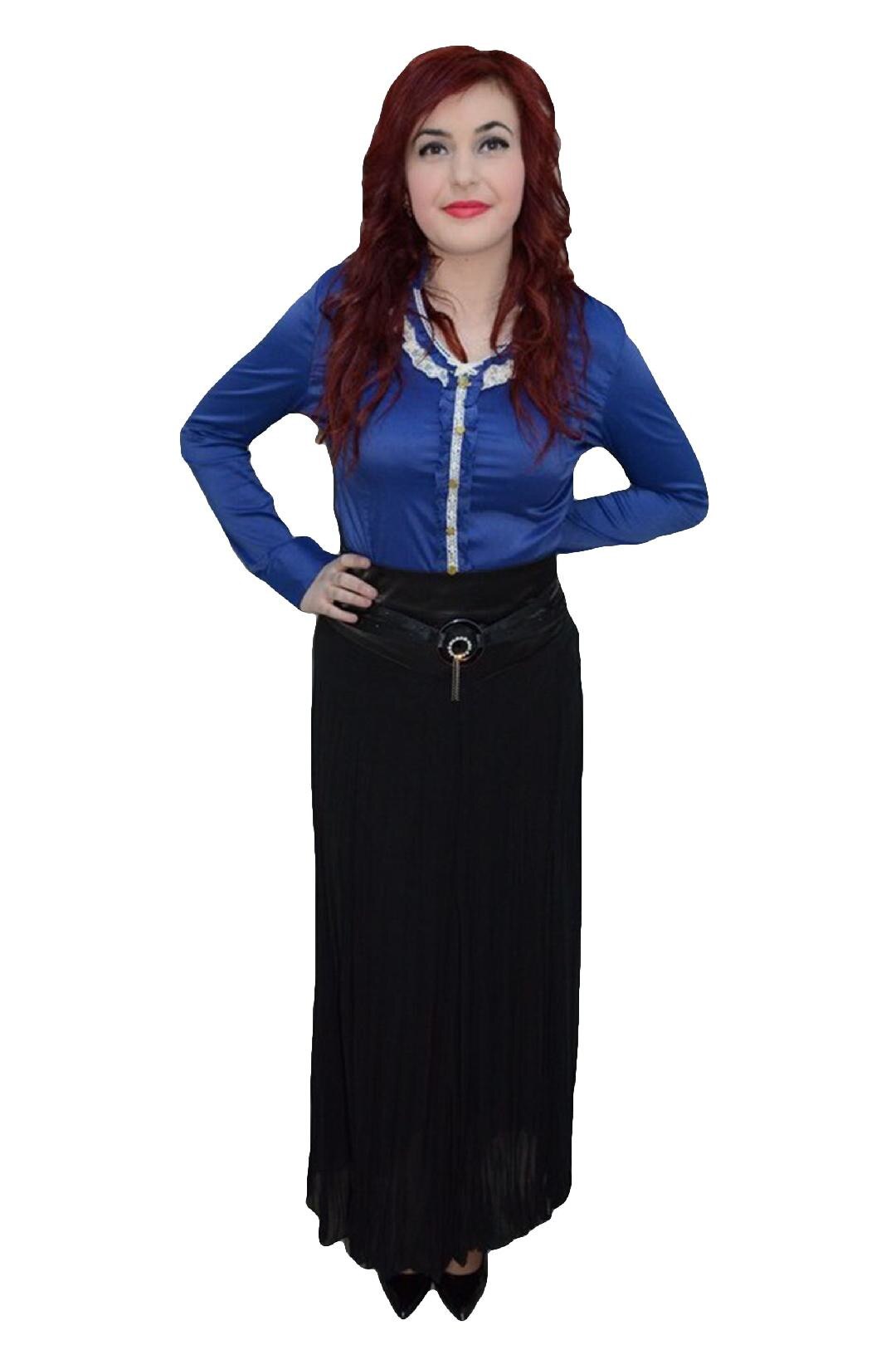 Fusta lunga si eleganta,detalii argintii fine, D&J Exclusive, Negru