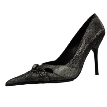 Pantofi de gala, toc subtire rafinat, D&J Exclusive,, Gri Pantofi de gala, toc subtire rafinat, D&J Exclusive,, Gri