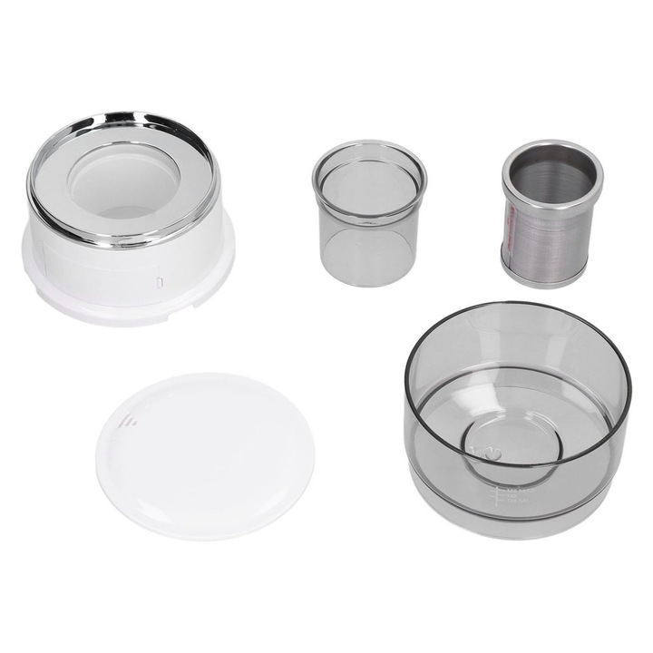 Cafetiera portabila automata pentru dripper K0323-0715CJ31904, filtru inox, recipient transparent, alb/gri