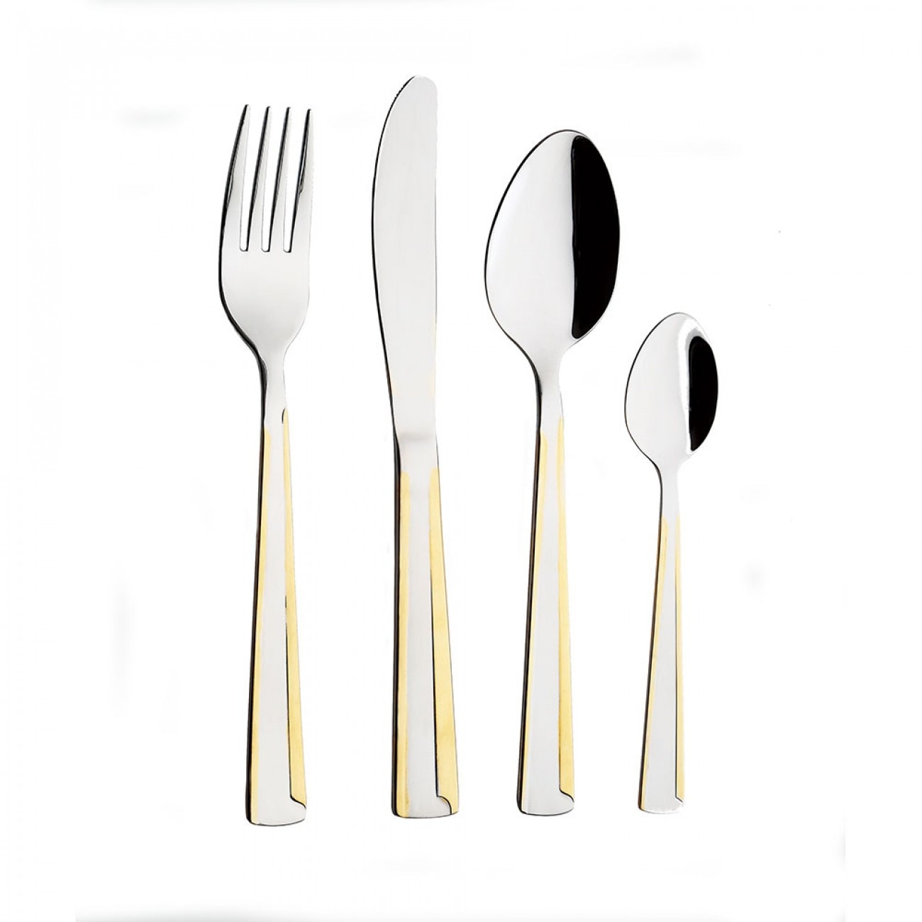 Set de tacamuri Zephyr ZP 1512 AE GM Gold, 24 piese, otel inoxidabil
