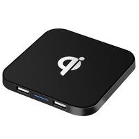 Incarcator Wireless Qi Charging Pad, USB Hub 2 porturi, compatibil cu iPhone 8/X, Samsung Galaxy S6/S7 Edge/Note 5, Negru