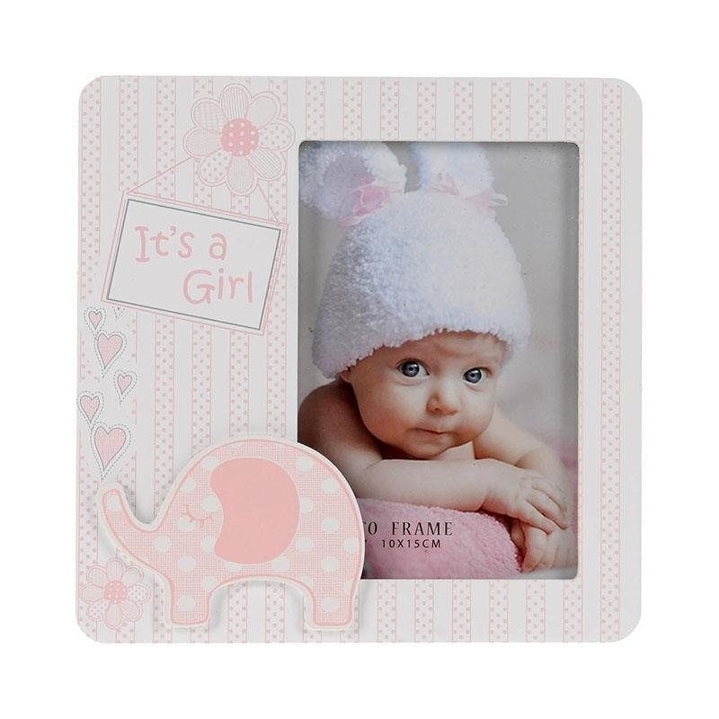 Rama foto Girl, lemn, dimensiuni fotografie 10x15, alb/roz