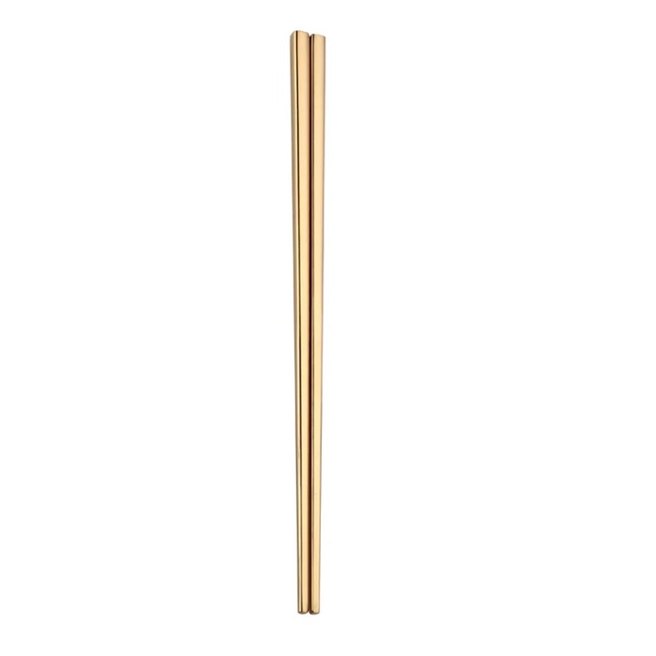 YANYXR BCS3560461 rozsdamentes acél evőpálcika, galvanizált, négyzetes test, újrafelhasználható, arany, 23 cm, pár