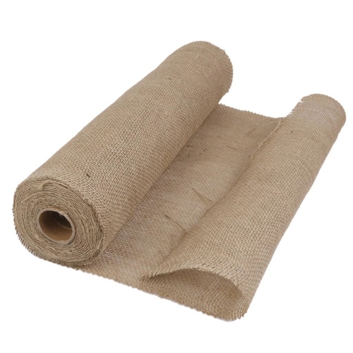 YANYXR BCS2918080 juta (burlap) asztali futó, szegélyezett, barna, 10 m x 50 cm