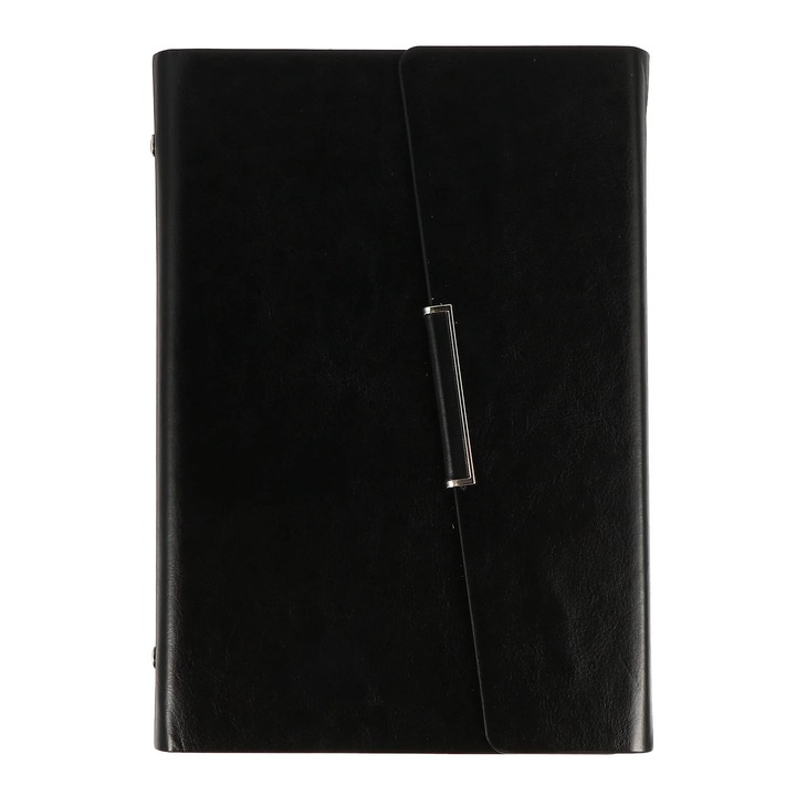 Agenda planner YANYXR BCS3242407, coperta din PU, pentru notite si planificare, 23,5 x 17 x 2,3 cm, negru