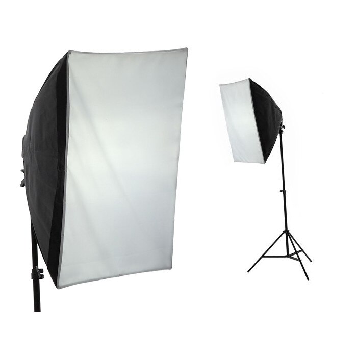 Set studio Softbox Massa, cu lampa, trepied, 2 x bec 125W, 2 x bec 65W​​​​​​​, 50 x 70 cm, 1850W
