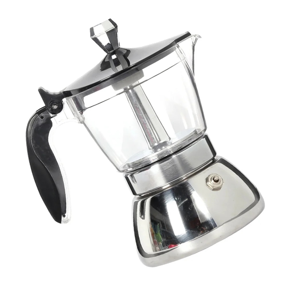 Cafetiera ZYBLSSBB LSM3515-BCS0119662, otel inoxidabil cu rezervor din plastic si maner anti-ardere, 200 ml