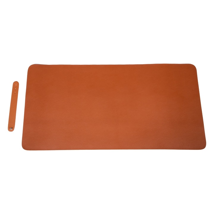 Mouse pad mare YANYXR BCS3242204, din PU cu suprafata lana, baza antiderapanta si margini cusute, maro, 80 x 40 x 0.5 cm