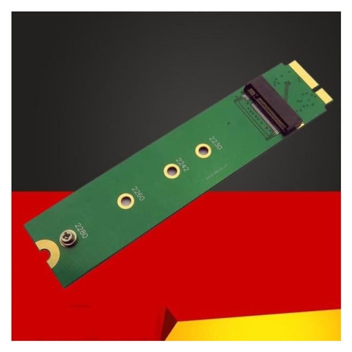 Adaptor SSD M.2 pentru MacBook Air A1465/A1466 (2012) model KZ5371, compatibil NGFF 2230/2242/2260/2280, verde, cod K0345-0807-TDCJ-xw2075