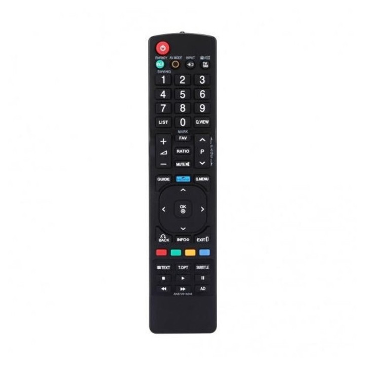 Дистанционно управление за подмяна AKB72915244 за LG 32LV2530/22LK330/26LK330/32LK330/42LK450/42LV355, IR, захранване 2x AA, черно