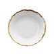 Mélytányér porcelánból, 20.5 cm, fehér arany szegéllyel, elegáns design