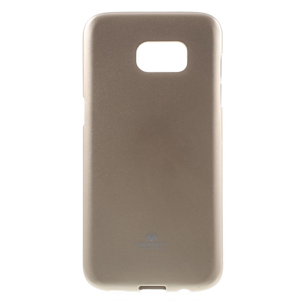 Husa Samsung Galaxy S7 Edge, Carcasa Protectie Spate, Silicon, Culoare Gold