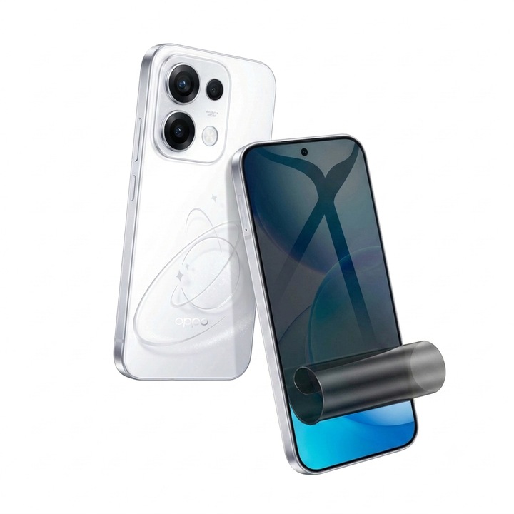 Fólia Adatvédelmi Szilikon Képernyő Oppo Reno 16 F-hez, Szilikon Hidrogél, Rugalmas Hidro-Kristály, Teljes Védelem, Full Glue, Egyszerű Telepítés, Komplett Telepítőkészlet