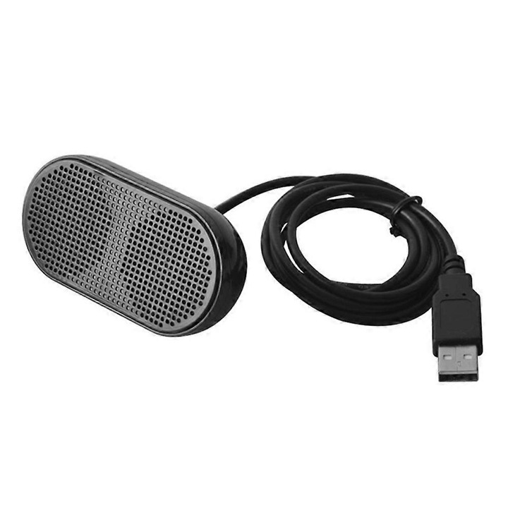Difuzor USB mini FG123K0225-260806-244, cu fir, compatibil laptop/PC, plastic, negru