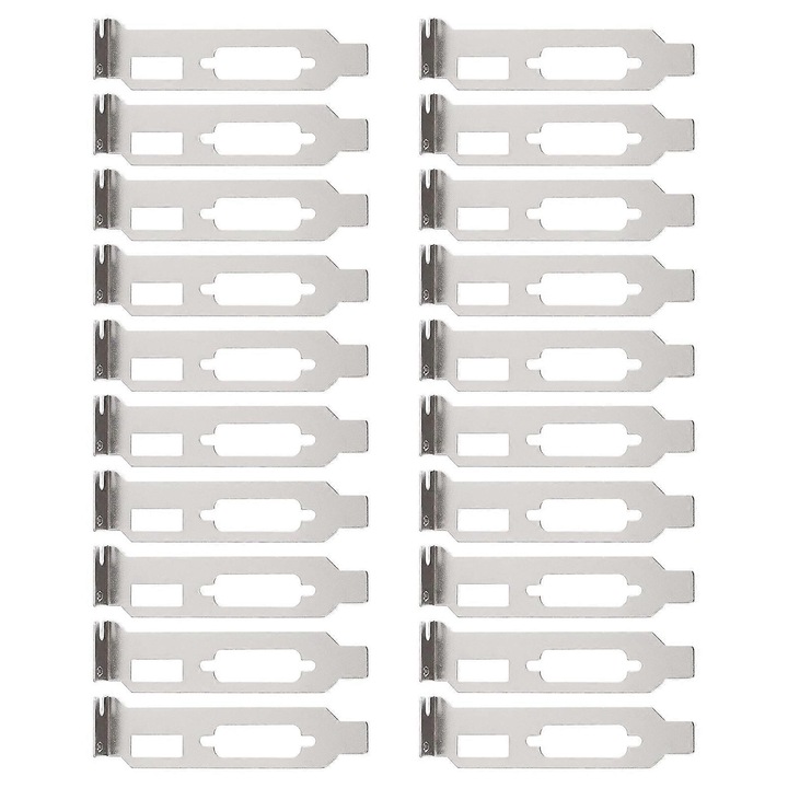 Capac slot PCI FG123K0225-260806-870, din otel inoxidabil ventilat, argintiu, set 20 buc., 8 x 2.2 x 1.2 cm