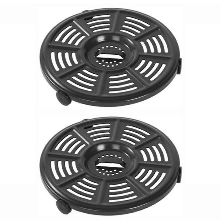 Set 2 placi crisper pentru friteuza cu aer compatibile cu Ninja AF100–AF161 / FD401 (Foodi OP300), acoperire ceramica antiaderenta, otel carbon perforat, negru, FG123K0225-260806-102