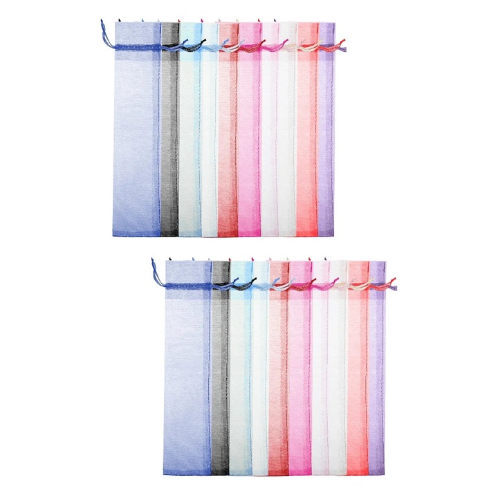 Saculeti organza ZYBLSSBB LSM2xh557-BCS0059416, set 100 buc., 26,7 x 6,1 cm, multicolor