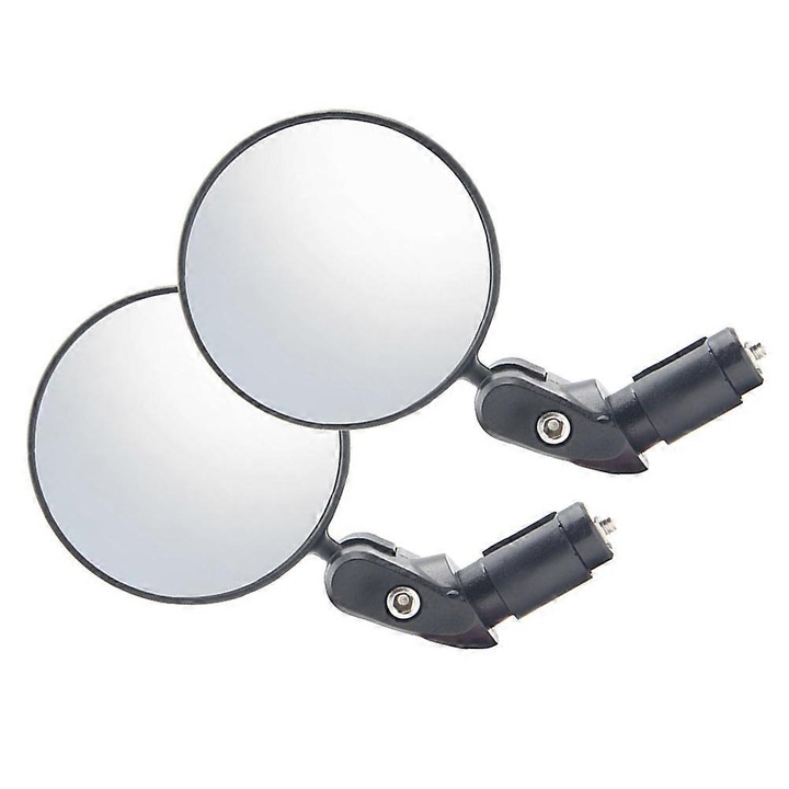 Oglinzi retrovizoare pentru bicicleta montaj pe ghidon, reglabile, din ABS, negru, set de 2, 11.5 x 7 x 4 cm